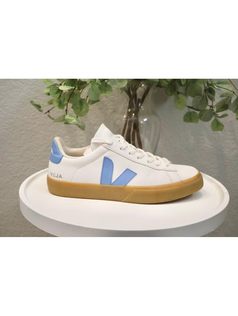 Veja Campo Sneaker Extra White Swedish Blue 10 Womens Excellent Leather